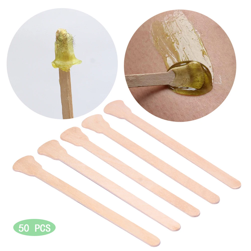 

50Pcs/100Pcs Wooden Waxing Sticks Small Wax Sticks Wax Applicator Sticks Wood Wax Spatulas Sticks for Hair Eyebrow Nose Removal