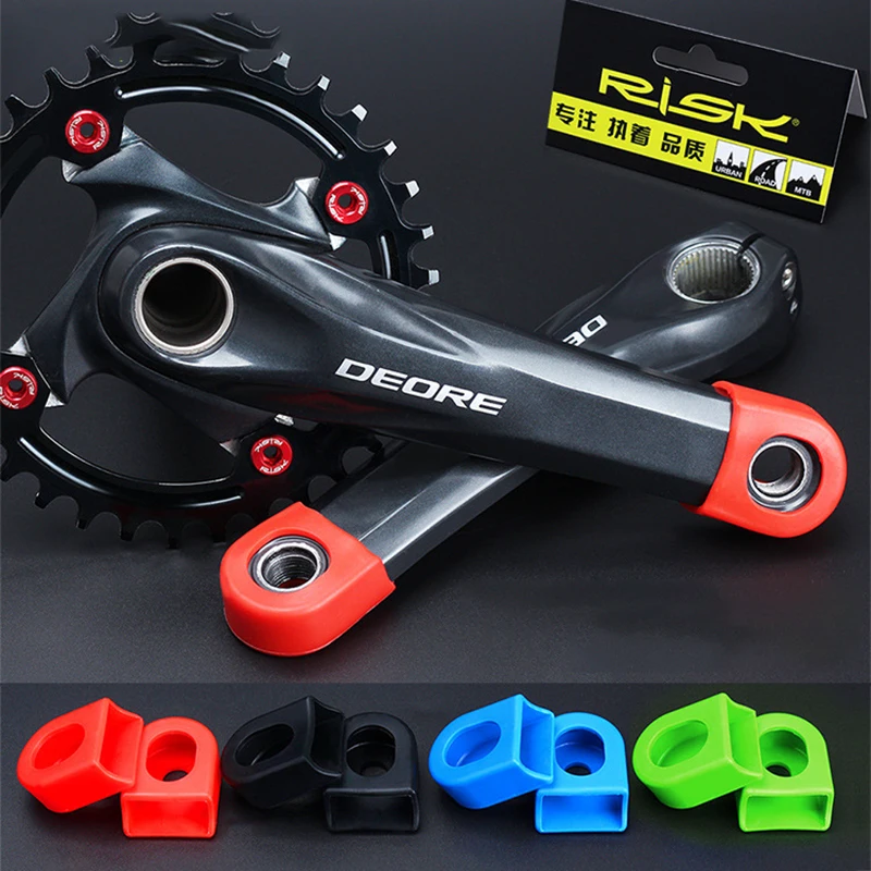 Universal Bicycle Aluminum Crank Arm Boots Protector Road Bike MTB Silicone Crankset Cover Cap SLX XT XTR Fits |