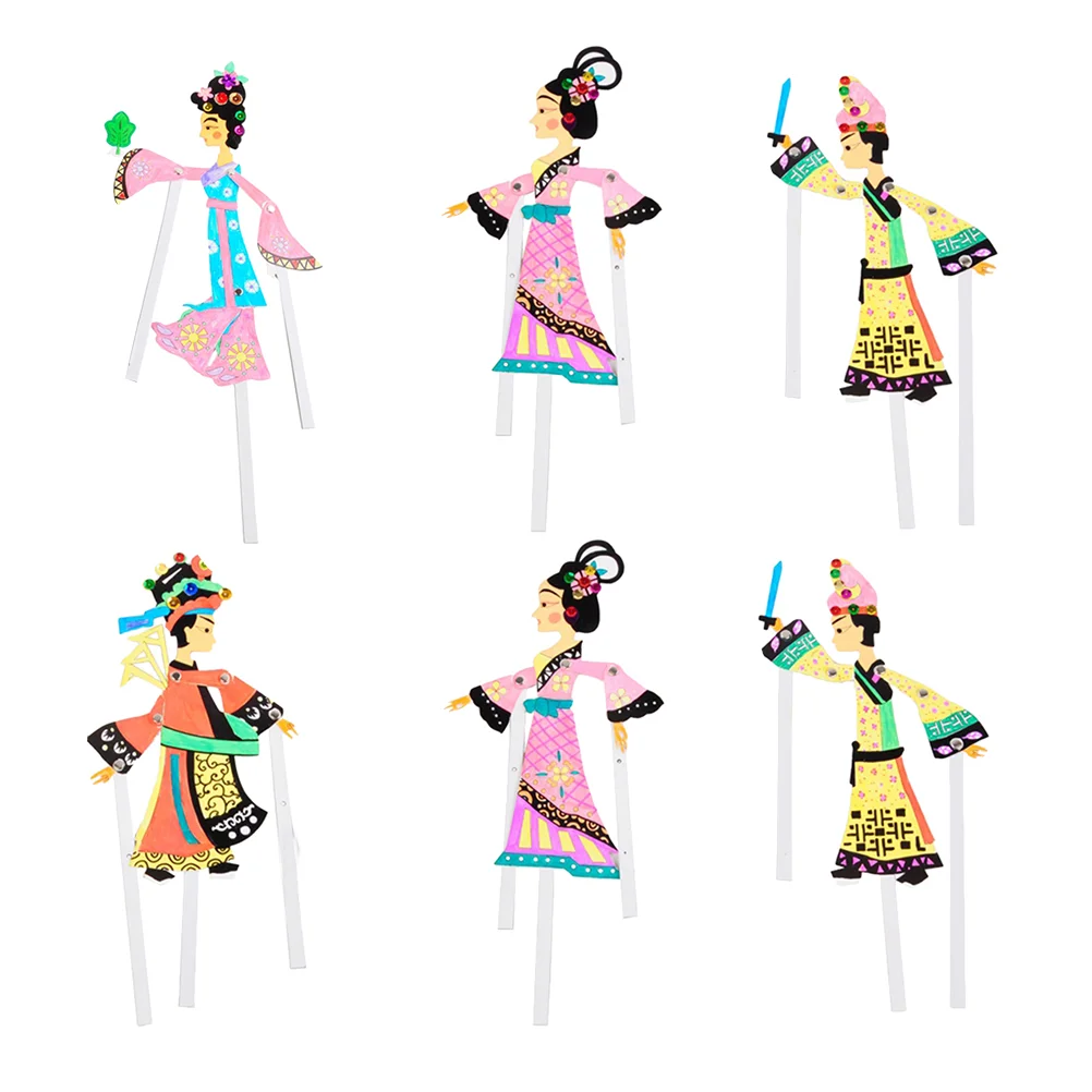 

6 Pcs DIY Shadow Puppetry Kit DIY Chinese Traditional Shadow Puppetry Toys