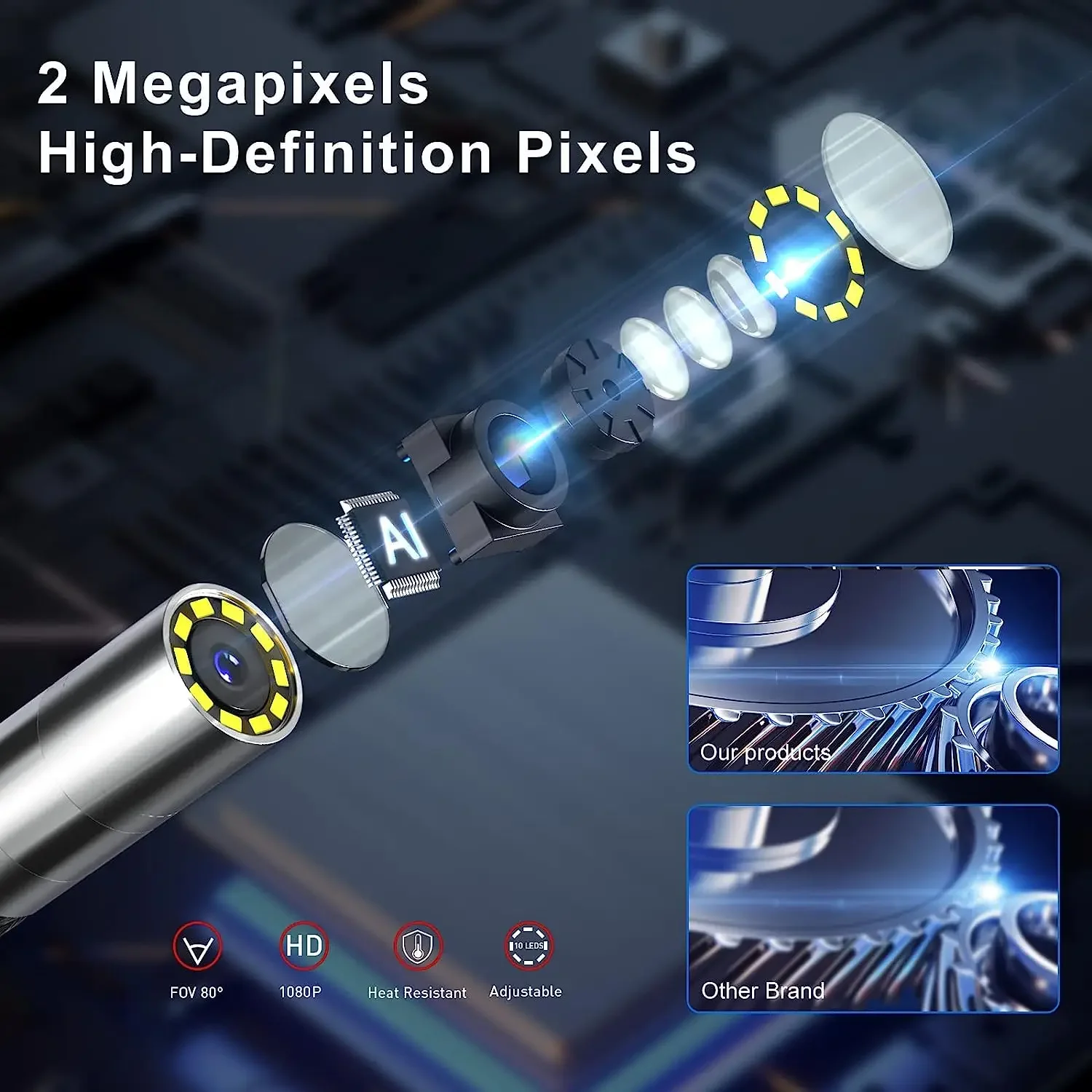 Автомобильный бороскоп Ralcam H4-A Series Бороскоп с двумя системами Android и IOS