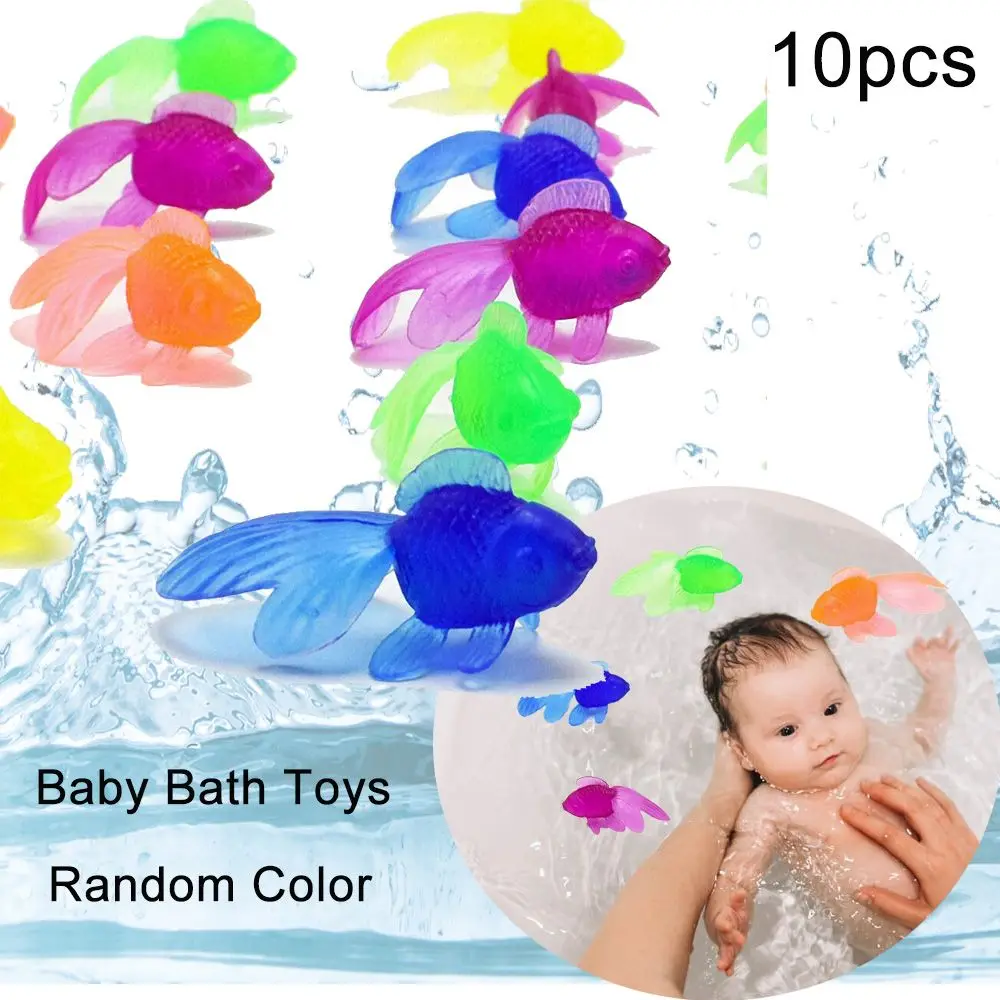 Kids Soft Rubber Gold Fish Baby Bath Toys for Children Simulation Mini Goldfish Water Toddler Fun Swimming Beach Gifts