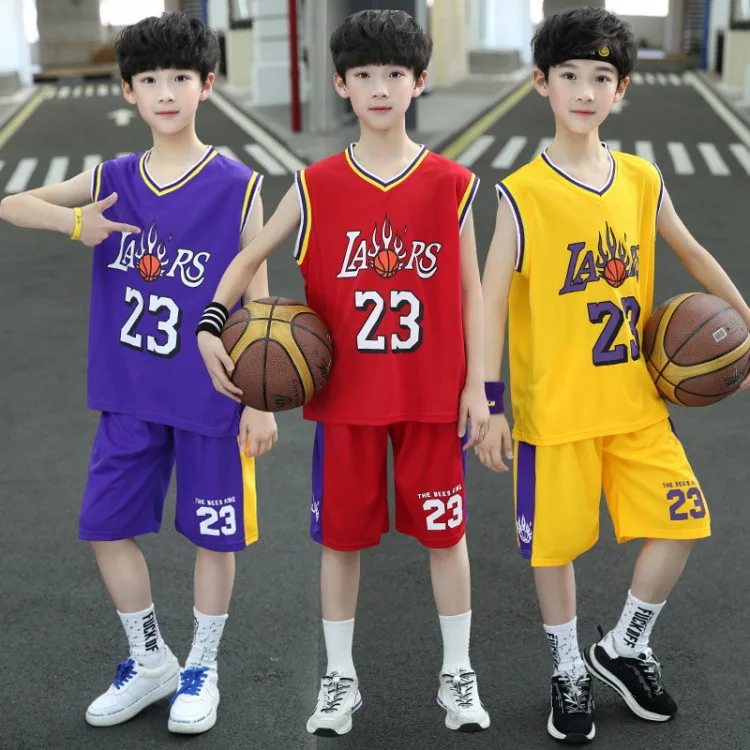 

Children's Vest T-shirt/Shorts Football/Basketball Sports Suit Boys/Girls Summer Sleeveless Quick-drying Kids Clothes Set 5-15Y