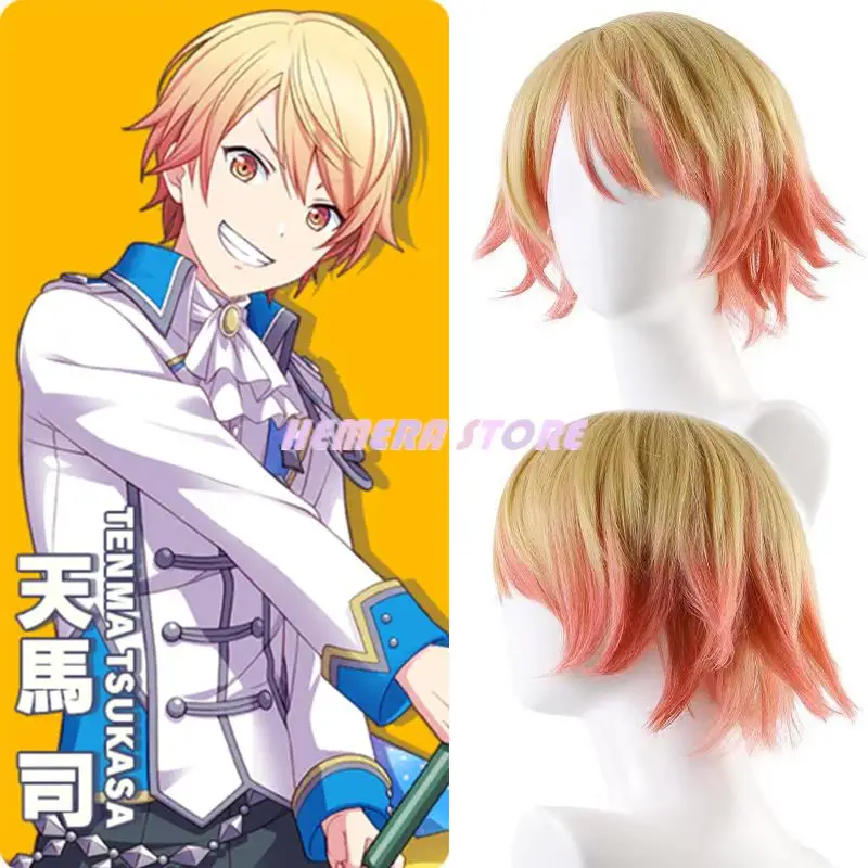 

In Stock Tenma Tsukasa Cosplay Wig Anime Project SEKAI COLORFUL STAGE! 30cm Gradient Heat Resistant Tks Tms Wigs + Free Wig Cap