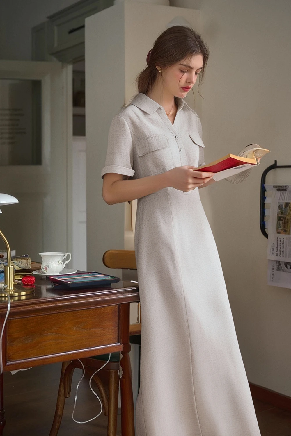 VIMLY женское повседневное платье-футболка лето 2024 простое платье-поло с коротким