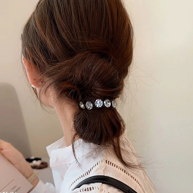 6 шт. элегантная жемчужная Хрустальная резинка для волос эластичные повязки