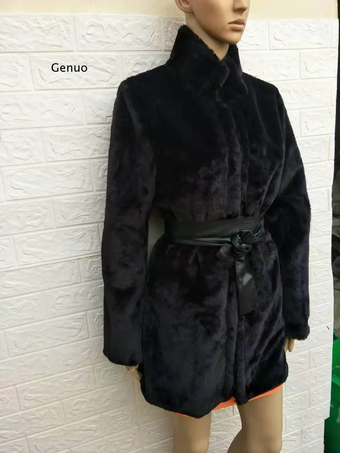 European and American Fashion New Style Rabbit Fur Coat, Fur and Mink Fur Mid-Length Coat for Women