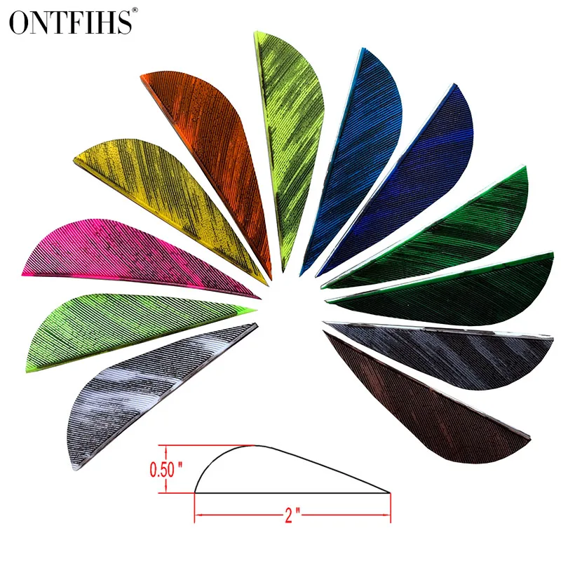 

50 Pcs 2 Inch Archery Feather Right /Left Wing Natural Turkey Water Drop Type Arrow DIY Tools Hunting Shooting Accessories