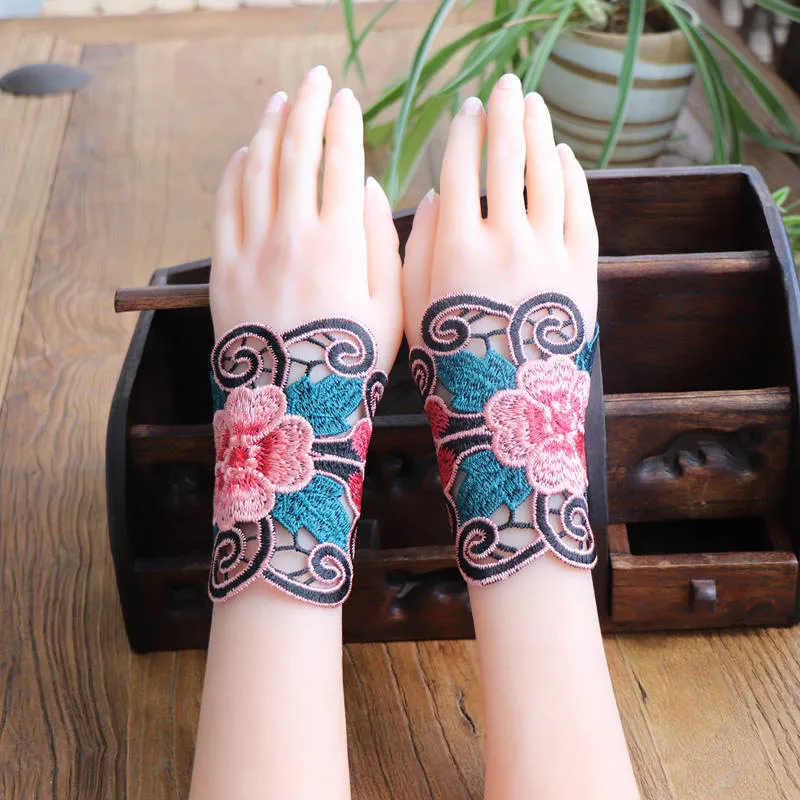 Женский этнический браслет с вышивкой в виде цветка модный танцевальный