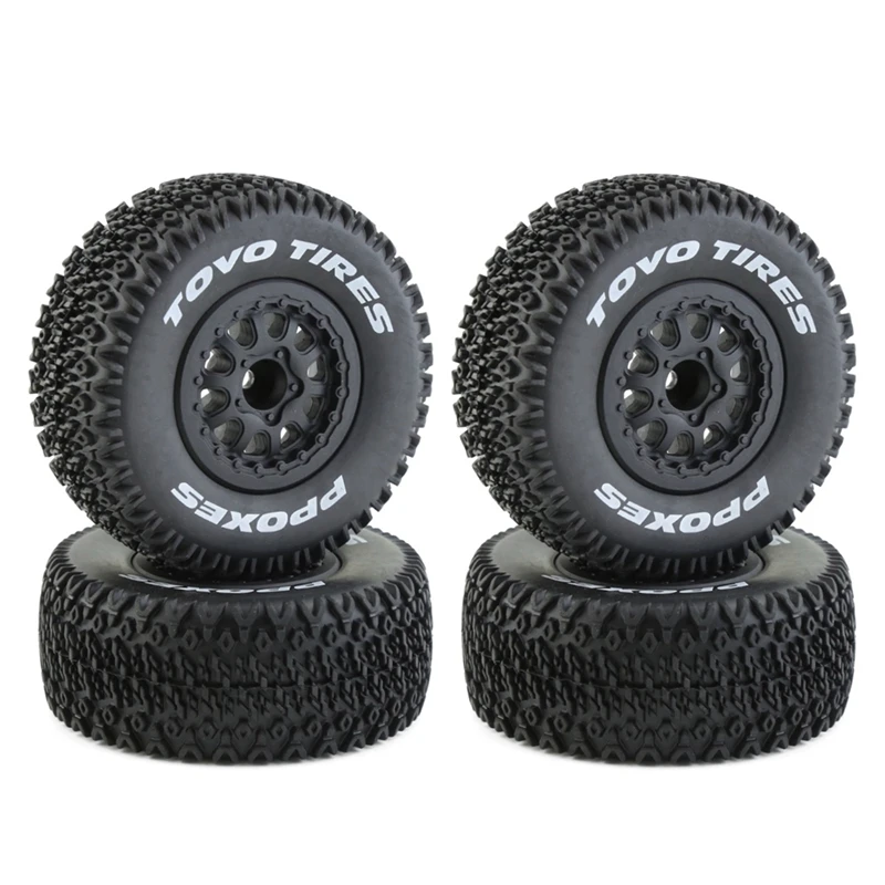 

4Pcs 112Mm 1/10 Short Course Truck Tire Tyre Wheels With 12Mm Hex For Traxxas Slash Arrma SENTON VKAR 10SC HPI RC Car