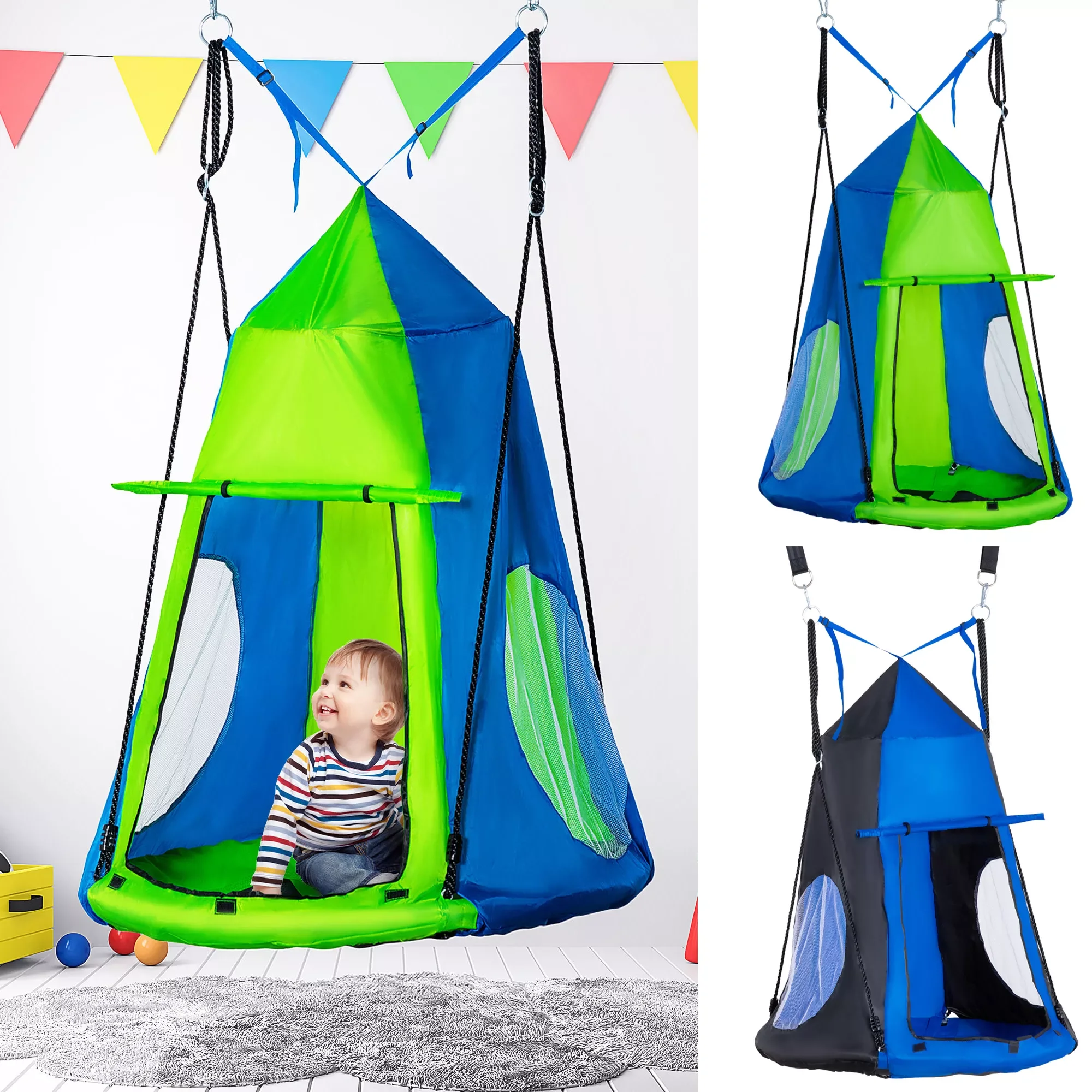 

children's tent Swing Swing nest with roller door and 2 mesh windows for children and adults load Max. 200 kg indoor and out