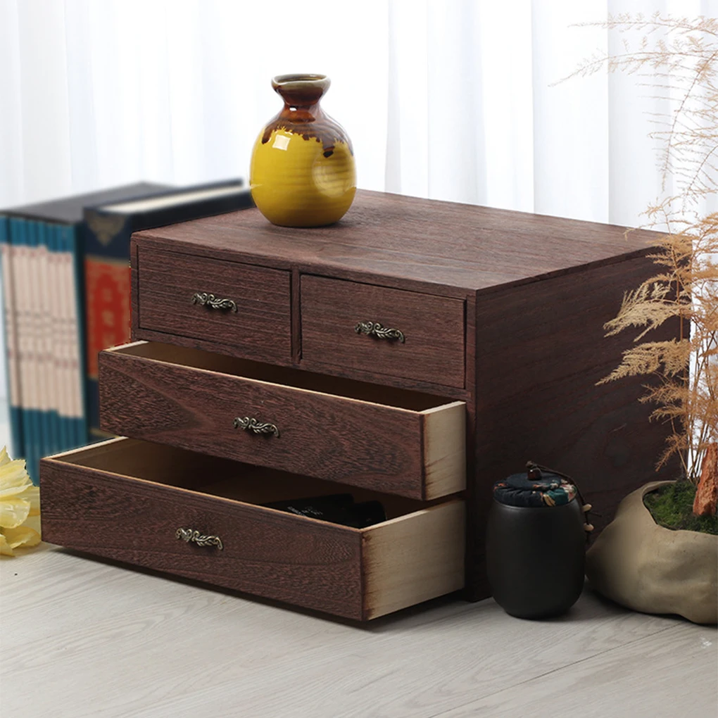 

Деревянный ящик в стиле ретро с закругленными краями для безопасного и плавного вытягивания гладкой линии, ящик для офиса