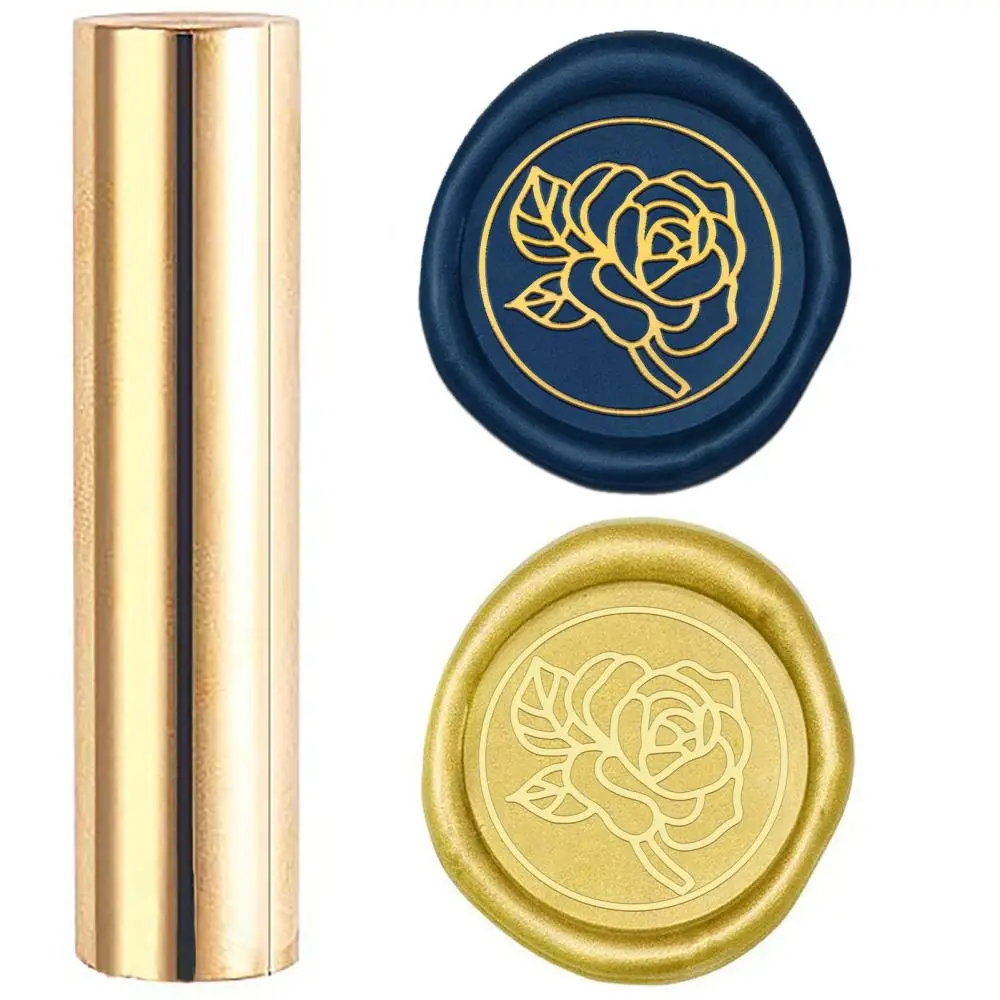 

1PC Wax Seal Stamp Mini Brass Stamp Wax Seal for Envelope Invitation Wedding Embellishment flowers Pattern 60x15mm