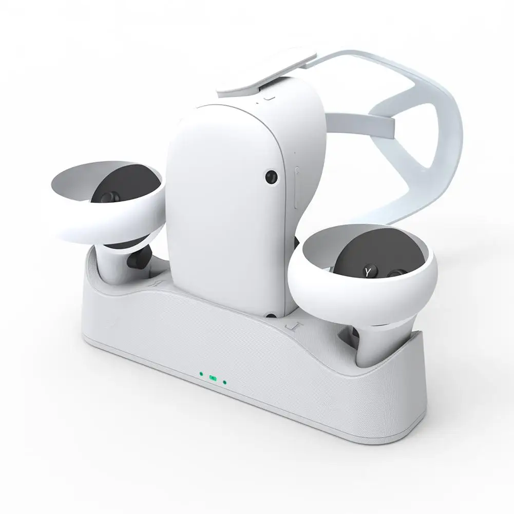 

Vr Charging Stand Headset Controllers Charging Station Dock With Type-c Charging Cable Compatible For Oculus Quest 2