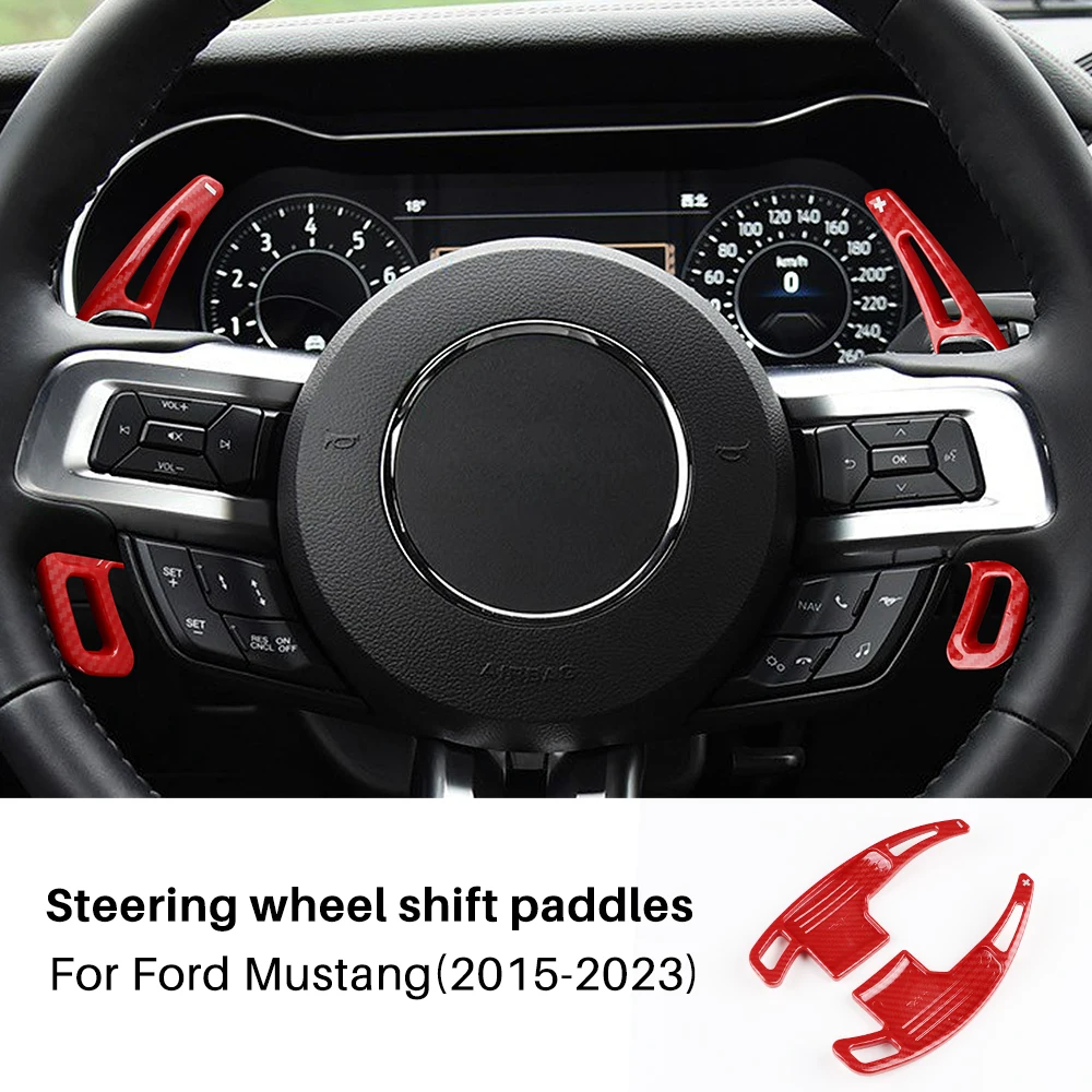 

Топ ABS в стиле углеродного волокна для Ford Mustang 2015 2016 2017 2018 2019 2020 2021 2022 2023 крышка переключения передач рулевого колеса автомобиля