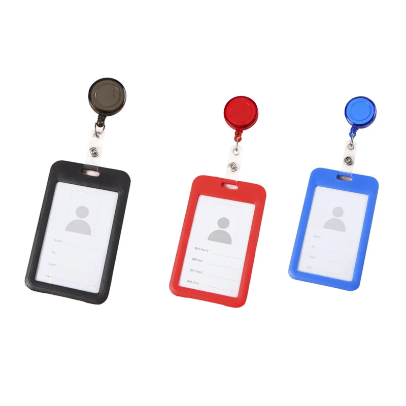 

Vertical Retractable Badge Holder Plastic Clears ID Card Cover Bag Case Badge Holder Pass Badge Card Case Accessories