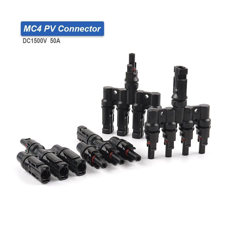

T Type Solar Panel Branch Parallel Connector IP67 Waterproof Solar Connectors,for Solar Photovoltaic Systems 50A 1500V DC