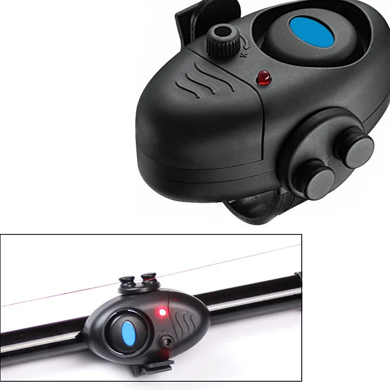 

Black Electronic LED Light Fishing Bite Sound Alarm Alert Bell Clip On Fishing Rod Long Working Time Carp Fishing Outdoor Tools