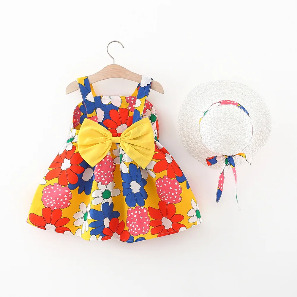 

Girl Treasure Summer Dress New 2022 New Girl Korean Version Flower Princess Dress Little Girl Sweet Vest Dress