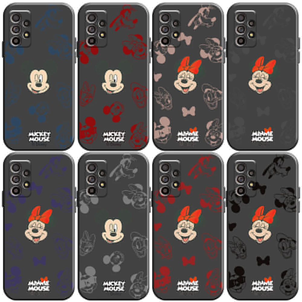 

Disney Fashion Mickey Mouse Phone Case For Samsung Galaxy A01 A02 A10 A10S A20 A22 4G 5G A31 Silicone Cover Liquid Silicon Soft