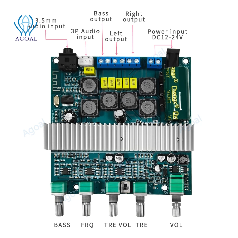 Плата усилителя сабвуфера TPA3116 2 1 каналов высокая мощность Bluetooth 5 0 усилители