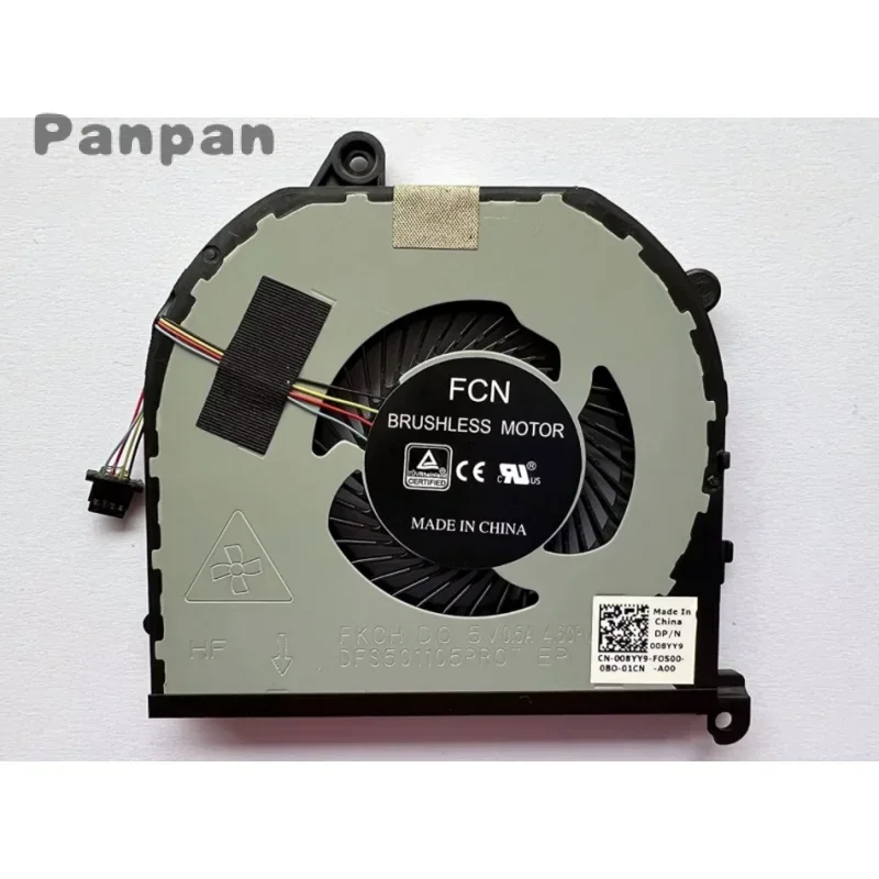 Новый оригинальный охлаждающий вентилятор для ноутбука Dell XPS 9570 Precision M5530 Fan 008 YY9