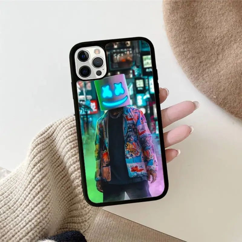 Marshmellowes Phone Case Silicone PC+TPU Case for iPhone 11 12 13 Pro Max 8 7 6 Plus X SE XR Hard Fundas