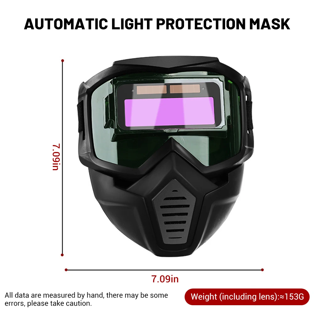 

Автоматические затемняющие сварочные очки, рабочее защитное оборудование, защита для лица, регулируемая лента, ударопрочная маска сварщика, крышка для лица