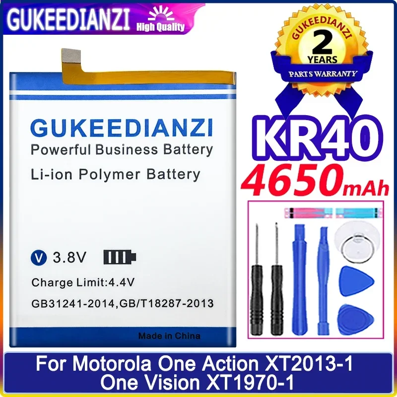 4650 мАч KR40 Мобильный телефон батареи для Motorola Moto One Action XT2013-1 / Vision XT1970-1 портативный