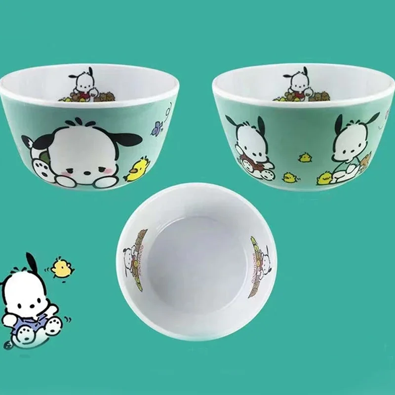 

Sanrio, Hello Kitty Kuromi Cinnamoroll Pachacco Kawaii мультяшная детская посуда домашние тарелки миска для риса Милая новая ложка из аниме