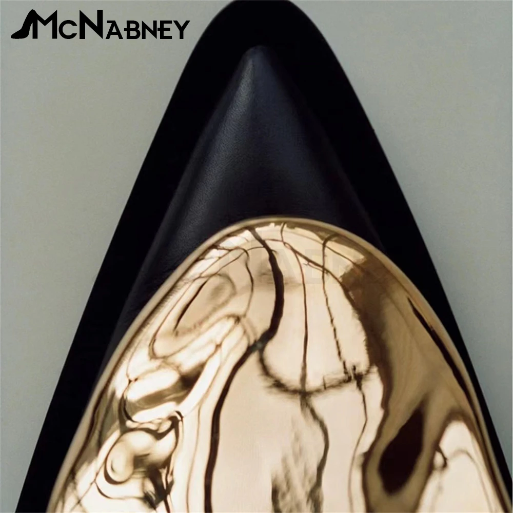 Metal Trim Black Leather Boots Pointed Toe Shaped Heel Ankle Boots Solid Color Zipper Short Boots Fashion Sexy Women High Heels