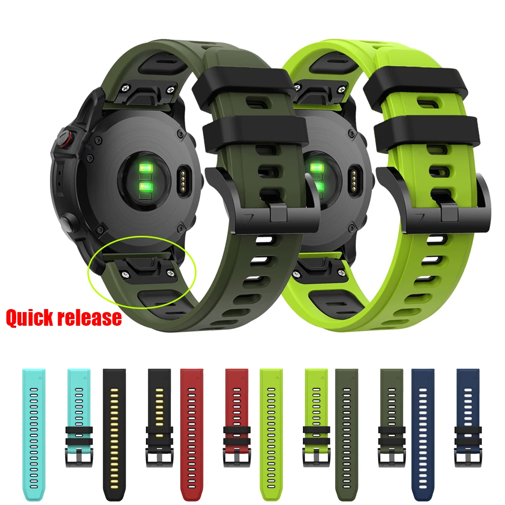 

Ремешок силиконовый для смарт-часов Garmin Fenix 7 7X 6 6X Pro 5 5X Plus 3 3HR 935 945 D2 Epix Gen 2