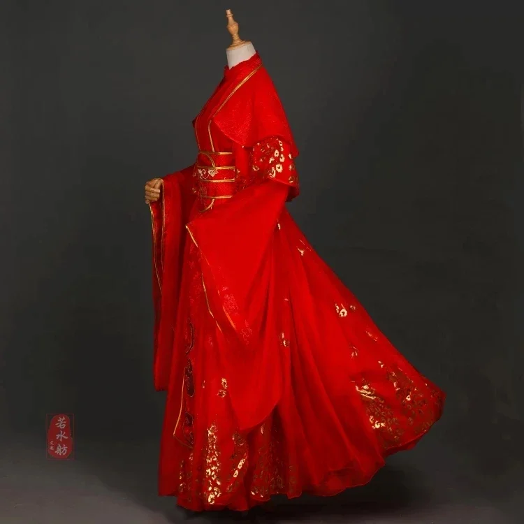Аниме Tian Guan Ci Fu Xie Lian Косплей Костюм Китайский Древний Ханфу Красное Свадебное