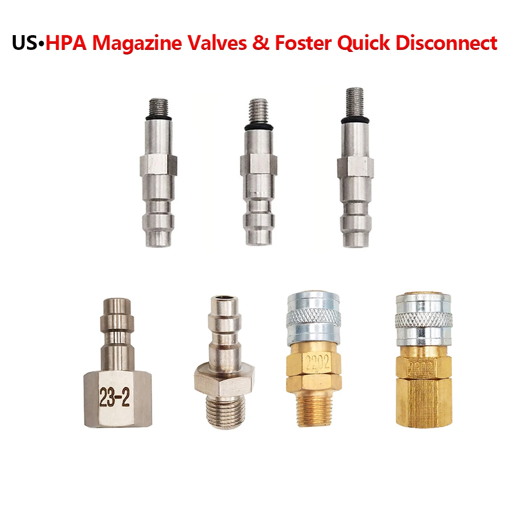 US Airsoft Foster Quick Disconnect Release,HPA Magazine Taps Valve Adapter,Male Plug 22-2,23-2,Female Plug 2202,2302