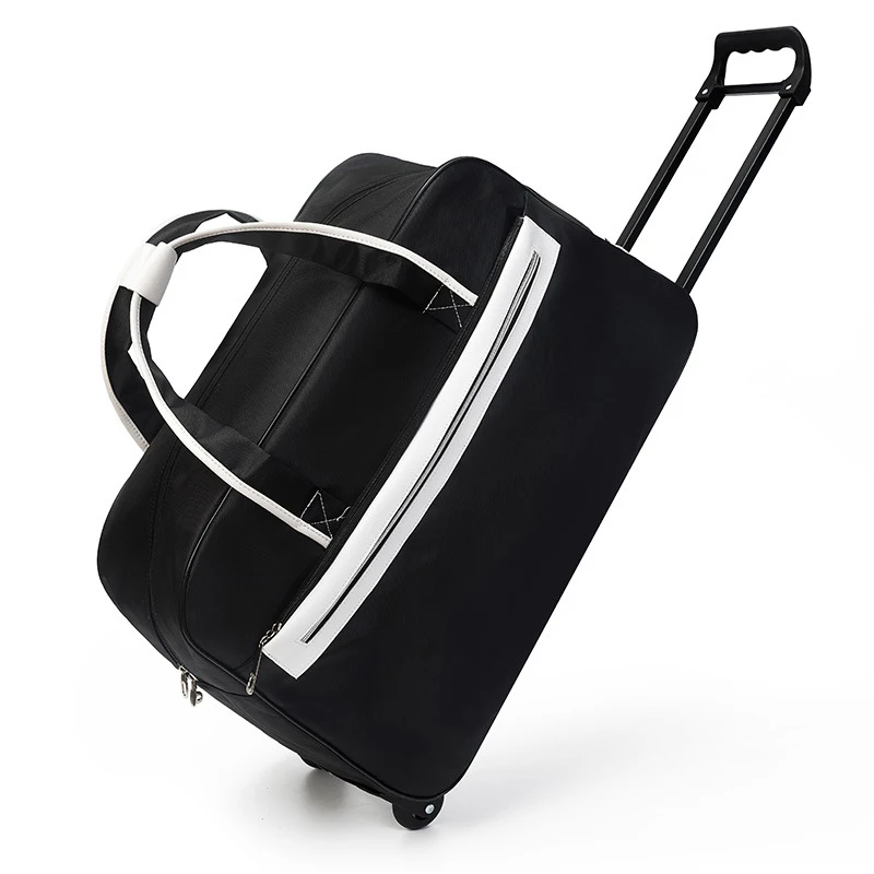 Luggage Trolley Bags Portable Weekend Travel Rolling Wheel Luggage Suitcase for Women Large Capacity Storage Duffle Handbag X848