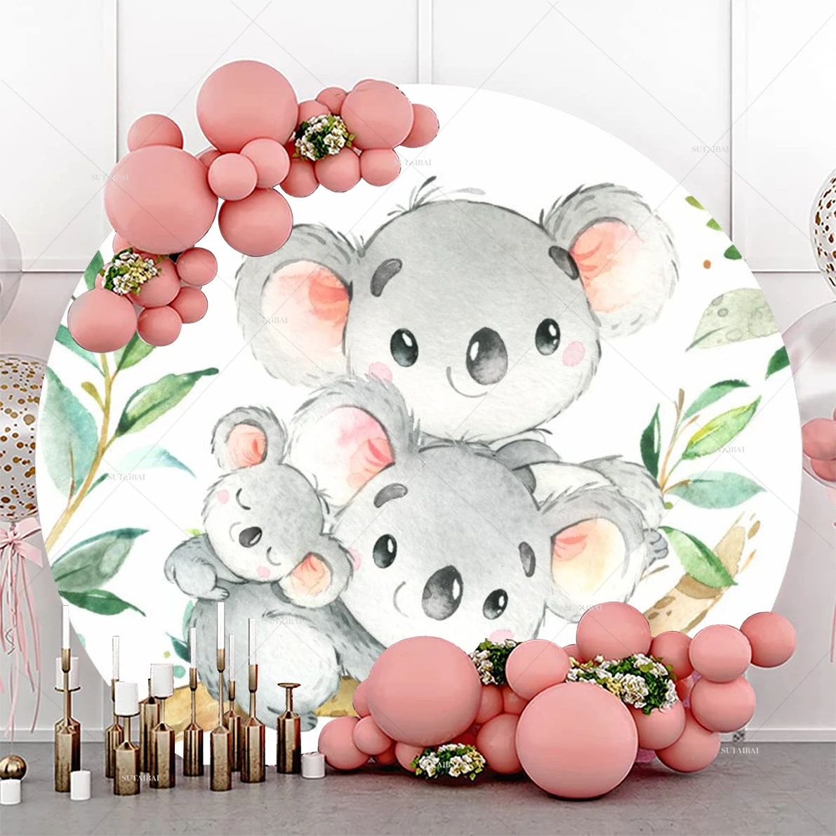 Тематический круглый фон Koala украшение для дня рождения в стиле сафари детский