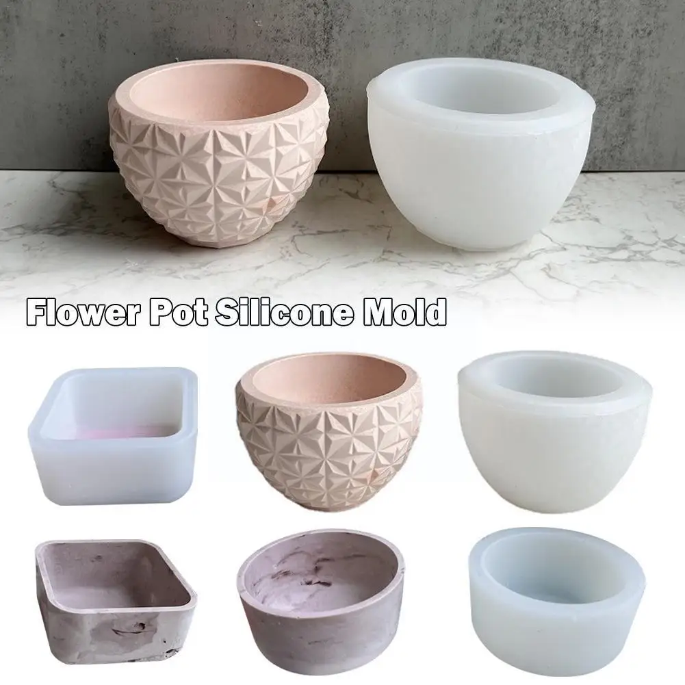 

Diy Flowerpot Silicone Molds Fleshy Flowerpot Storage Box Crystal Gypsum Potted Epoxy Candle Concrete Mould Moulds X2K3