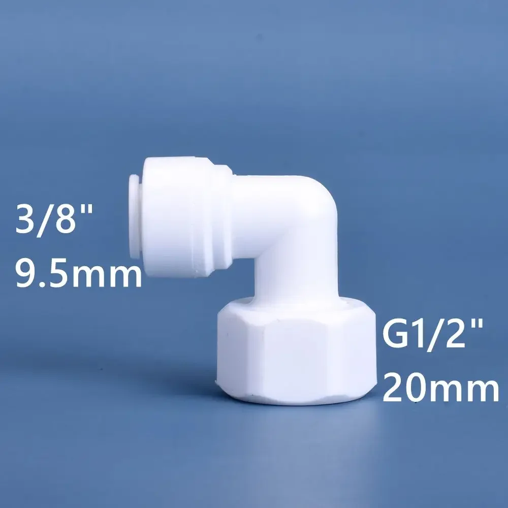 Прямоугольный коленчатый фитинг для воды RO: подключение шлангов 3/8 дюйма с помощью разъемов с наружной/гнездовой резьбой 1/2 дюйма для фильтров обратного осмоса