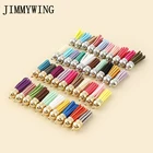 60 шт. 38 мм кожаная кисточка для брелока для мобильного телефона ремешки ювелирные изделия бахрома замша кисточка Сделай Сам подвеска кисточка с крышками фурнитура