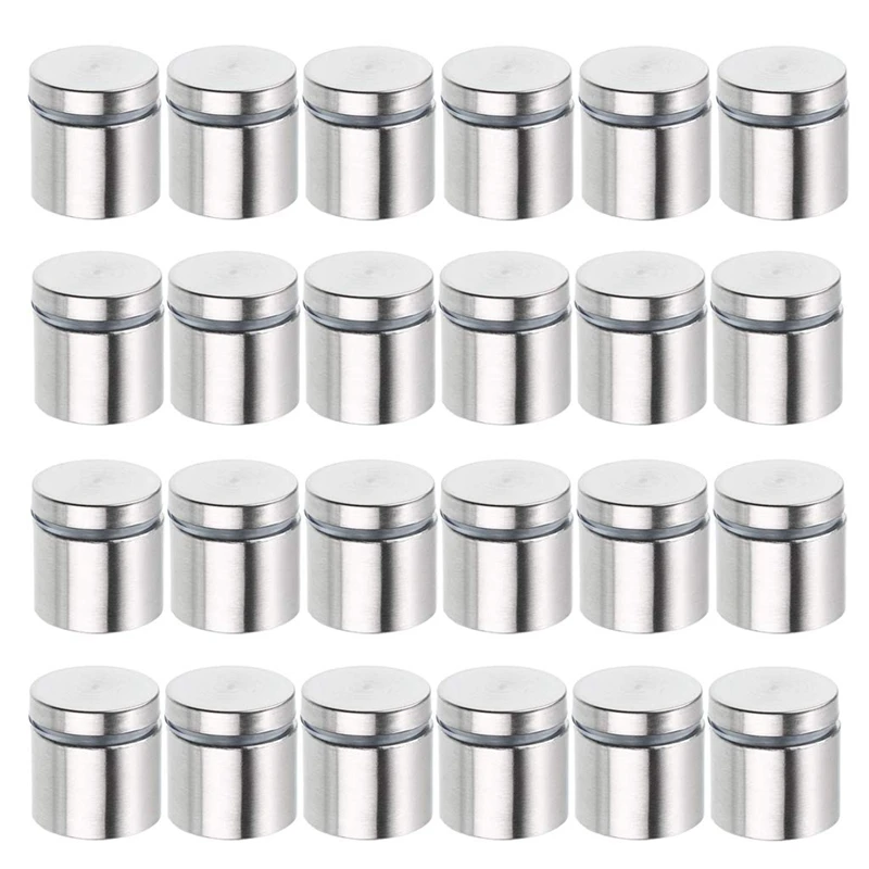 

24 PCS Standoffs Screws 1 X 1 Inch Stainless Steel Sign Standoff Nails Wall Mounted Mounting Hardware For Acrylic Glass