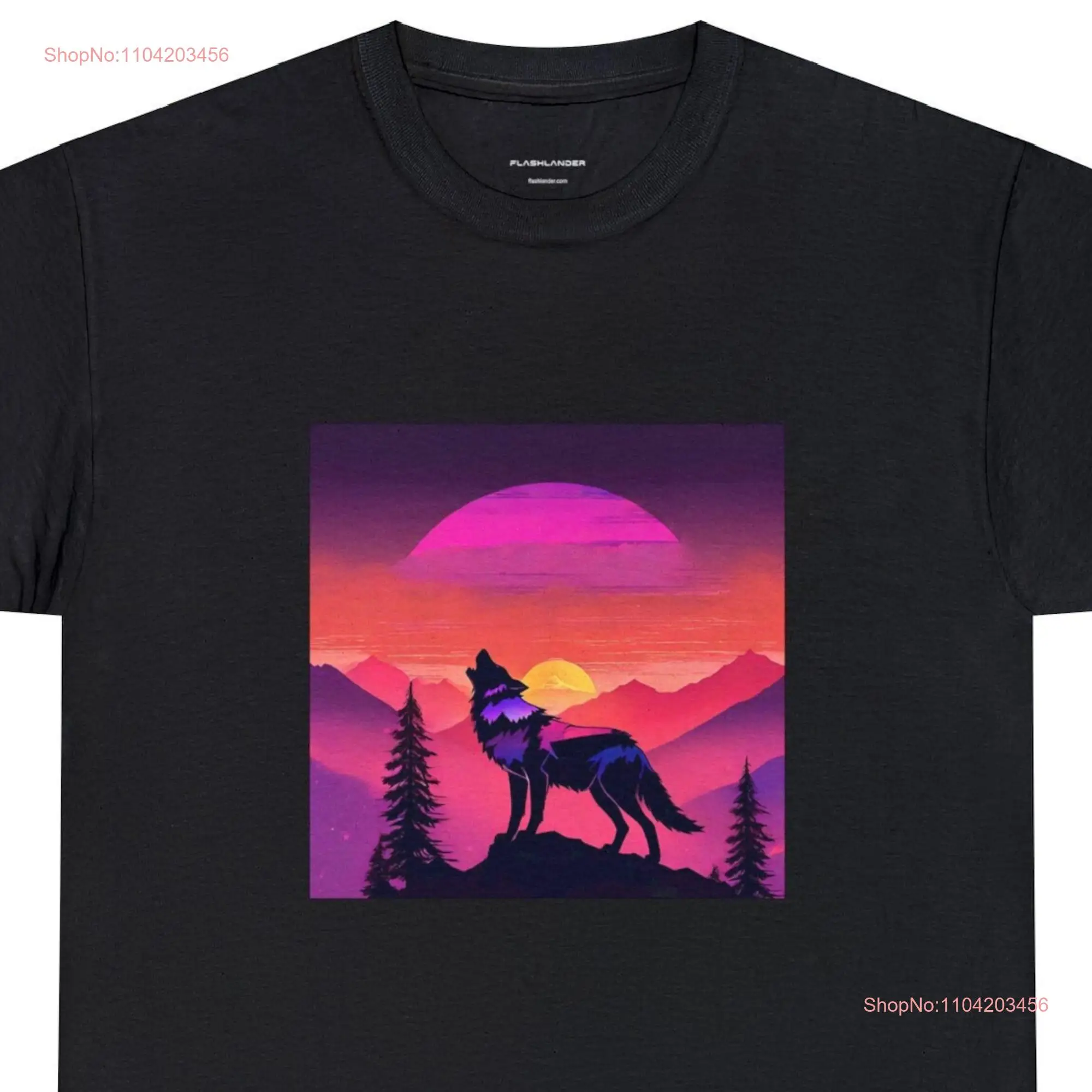 ФУТБОЛКА WOLF MAJESTIC Sunset T Animal Lover Palm Tree из органического хлопка для кемпинга с
