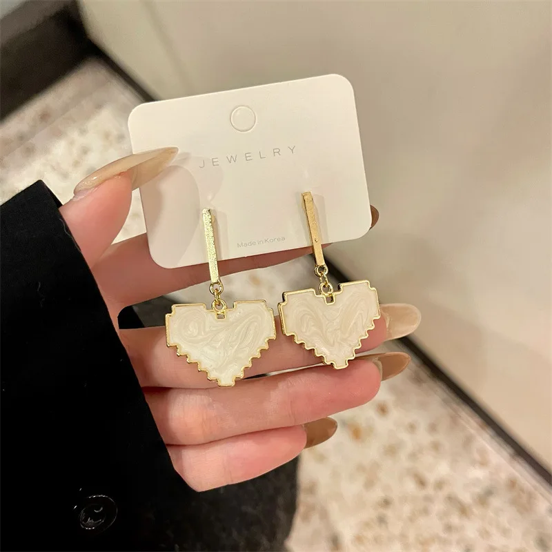 

Temperament New Brief Love Korean Earrings Women Fake Piercing Clip Earrings Aesthetic Accessories