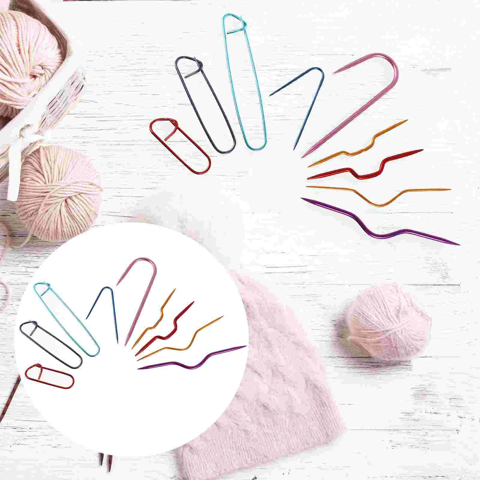 

Knittingcable Holders Crochet Needle Kit Tool Accessories Set Color Tapestry Wool Withsupplies Crooked Hookyarn Sets Curvedhand