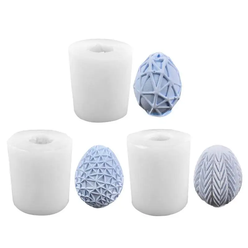 

DIY Easter Geometric Eggs Silicone Candle Mold DIY Christmas Aromatherapy Candle Mould Chocolate Gypsum Epoxy Resin Decoration