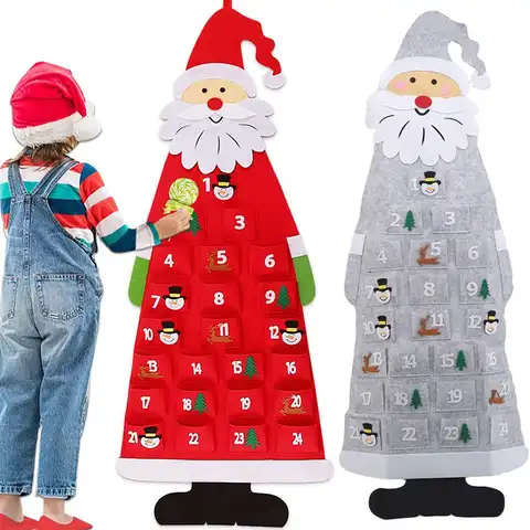 Войлочный календарь, ткань, рождественская подвеска, украшение для дома