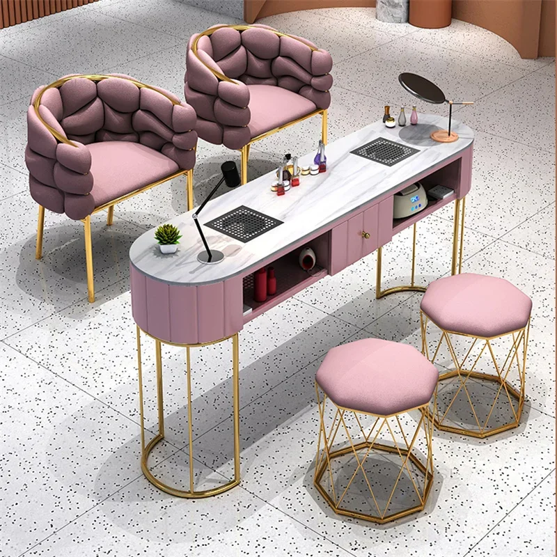 

GY Japanese Style Meubles De Maison Luxury Nail Tables Nail Shop Professional Manicure Table And Chair Set Salon Furniture
