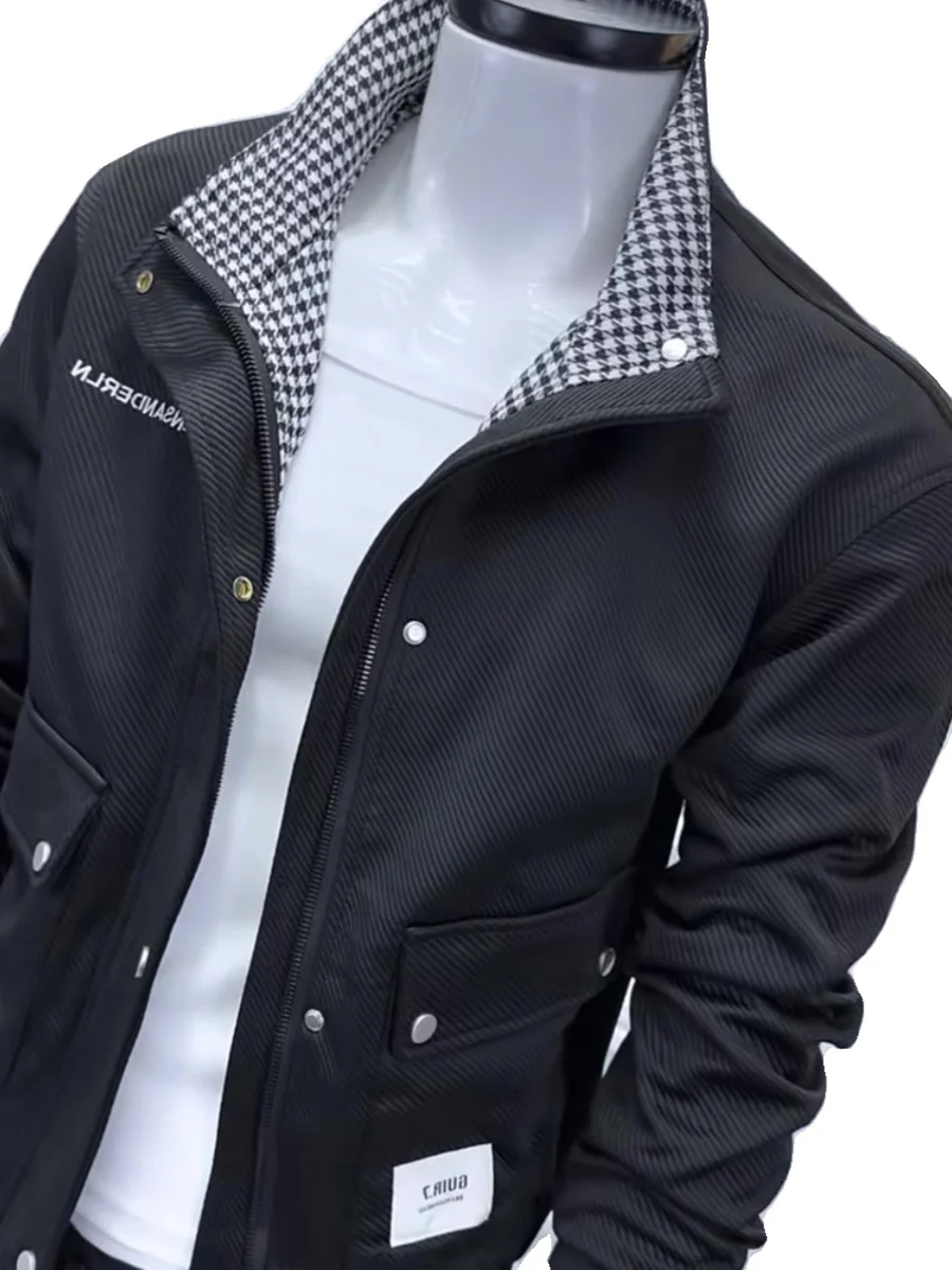 Белая униформа верхняя одежда мужская весенне-осенняя топы с воротником-стойкой