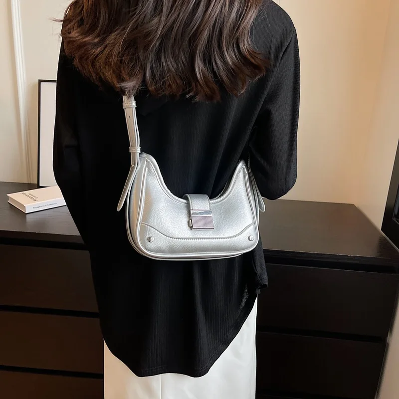 New Trendy Chain Crossbody Bag Retro Leather Underarm Shoulder Bags Fashion Textured Handbags for Women 2023 Designer Luxury