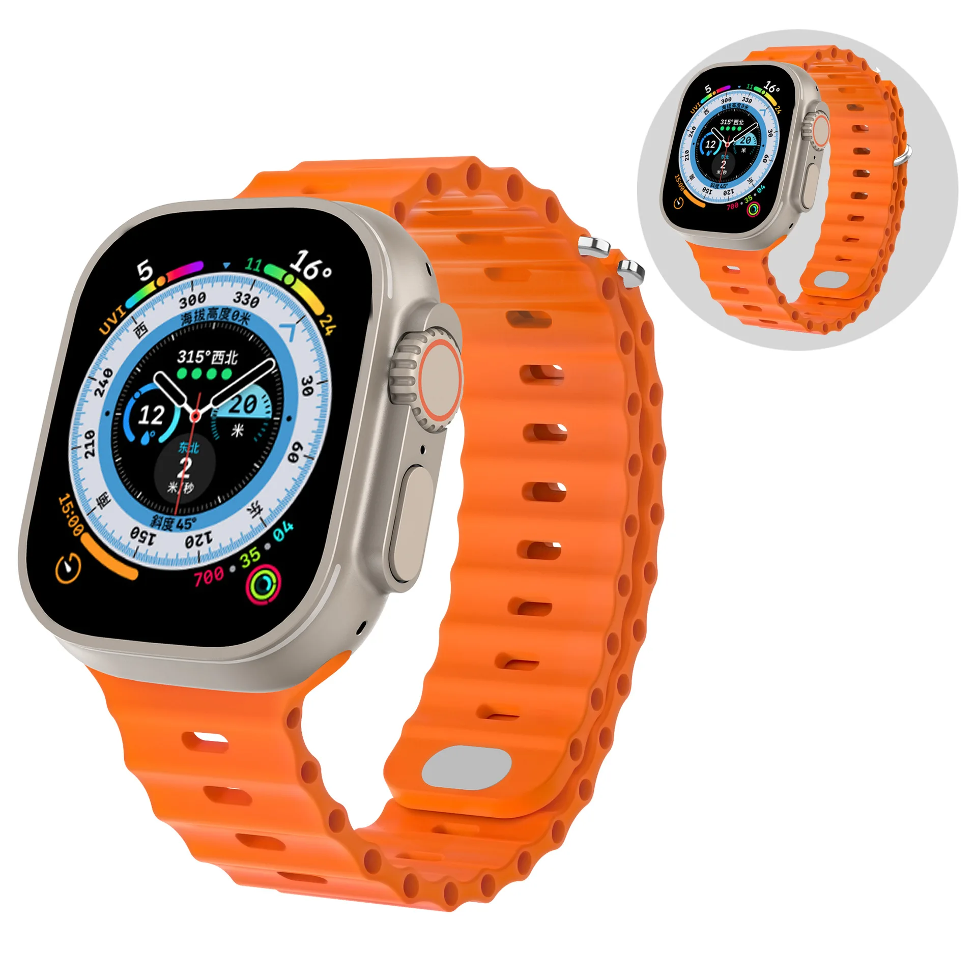 

For Apple Watch7 Transparent watch band iwatch SE universal Glacier case + band men's and women's models