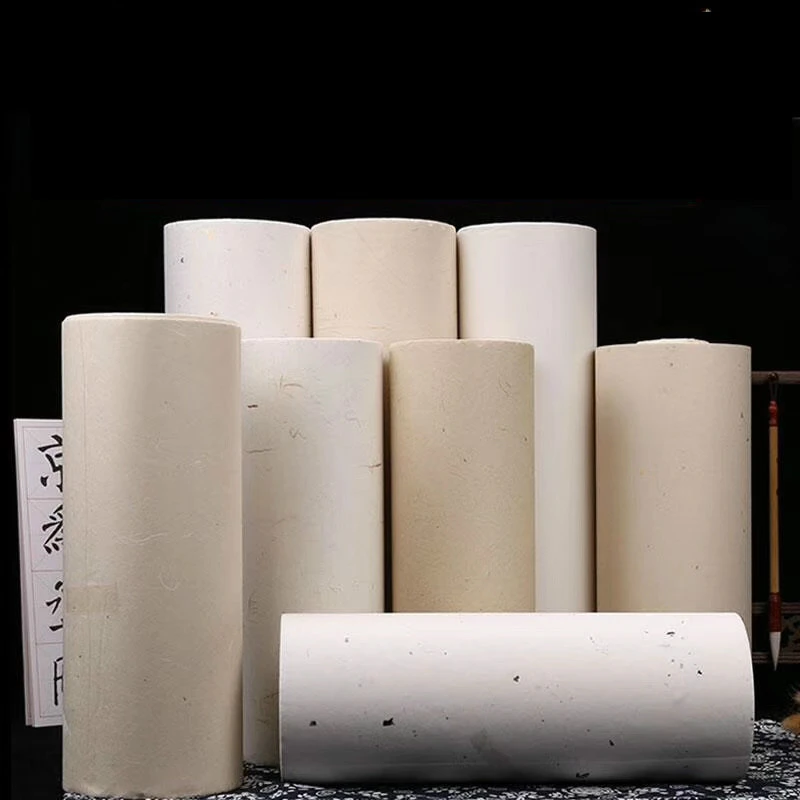 Calligraphy Paper Rolling Half Ripe Yunlong Xuan Paper Chinese Plant Fiber Papier Calligraphy Painting Thicken Bamboo Pulp Paper