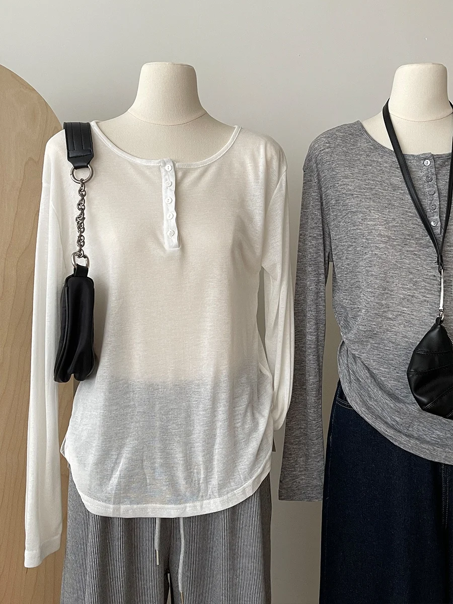 Ренес Смысл релаксации! Осень 2024 микропрозрачная ткань/элегантная простая серая